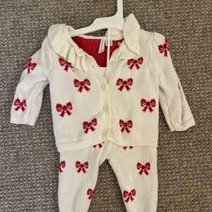 Janie and Jack holiday bow set